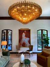 Chara Smoke Glass Tiered Round Chandelier 62"
